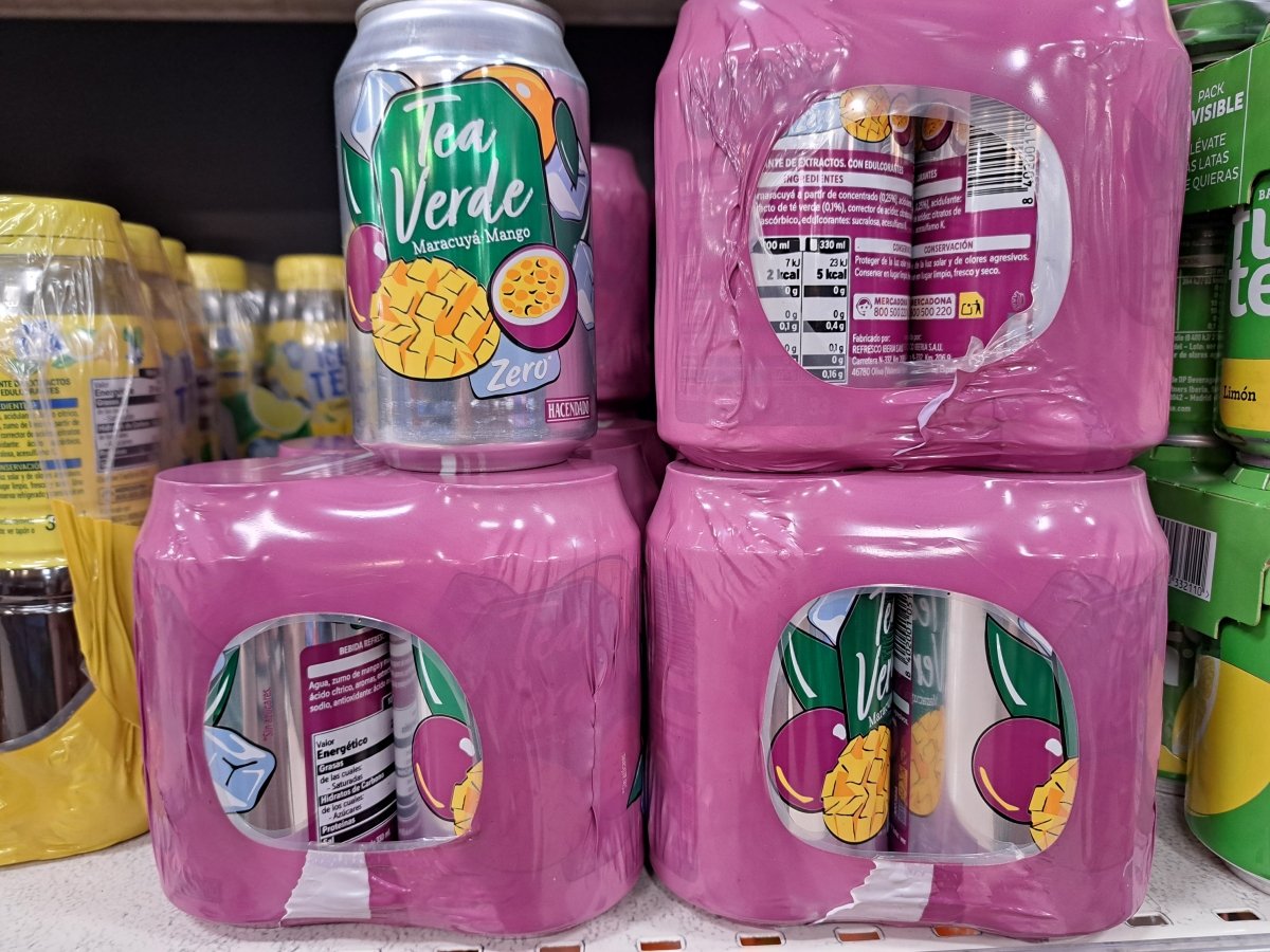 Refresco té verde zero Hacendado sabor maracuyá y mango
