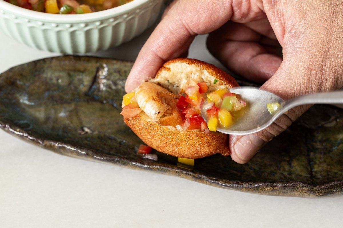 Rellenamos con vatapá y vinagreta brasileña