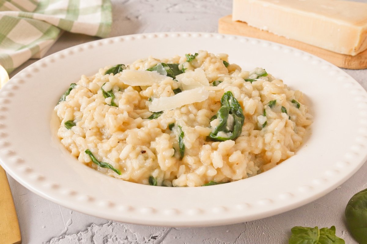 Risotto con espinacas