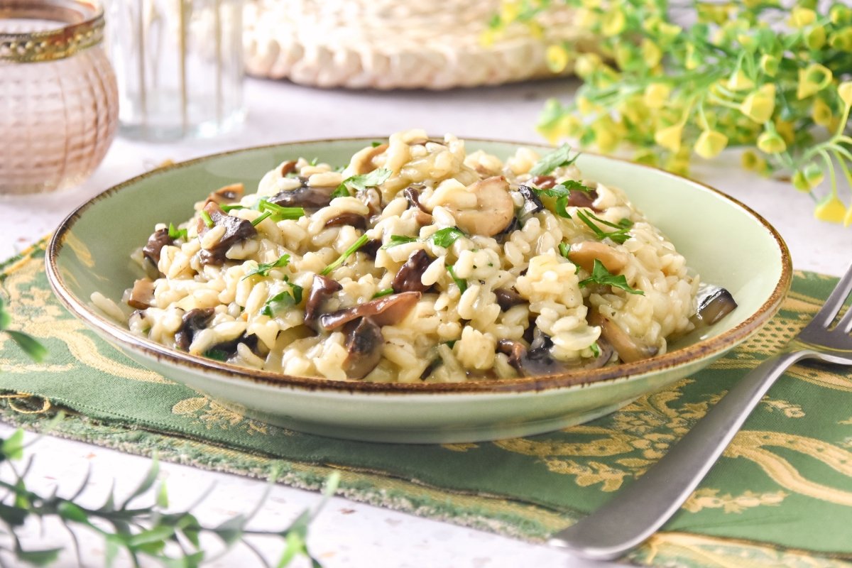 Risotto de hongos listo para comer