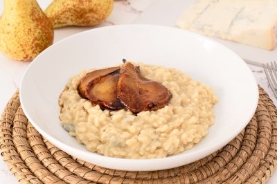 Risotto de Gorgonzola DOP y pera caramelizada