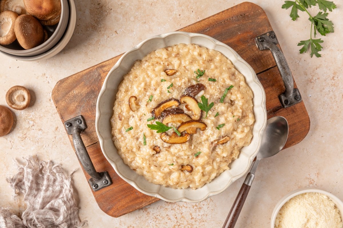 Risotto de setas en Thermomix emplatado
