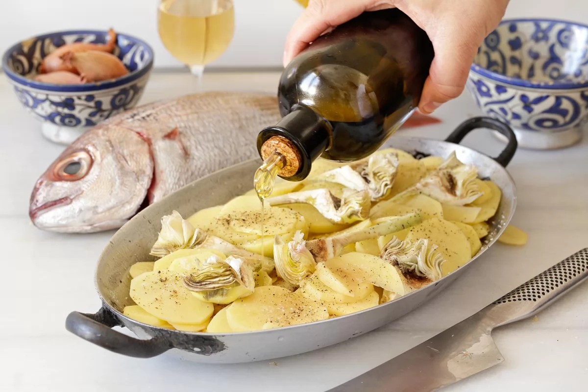 Rociamos con aceite de oliva *