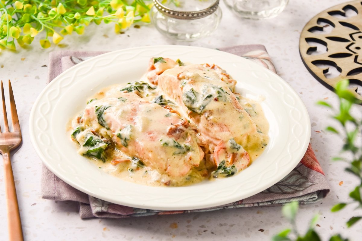 Salmón a la toscana casero