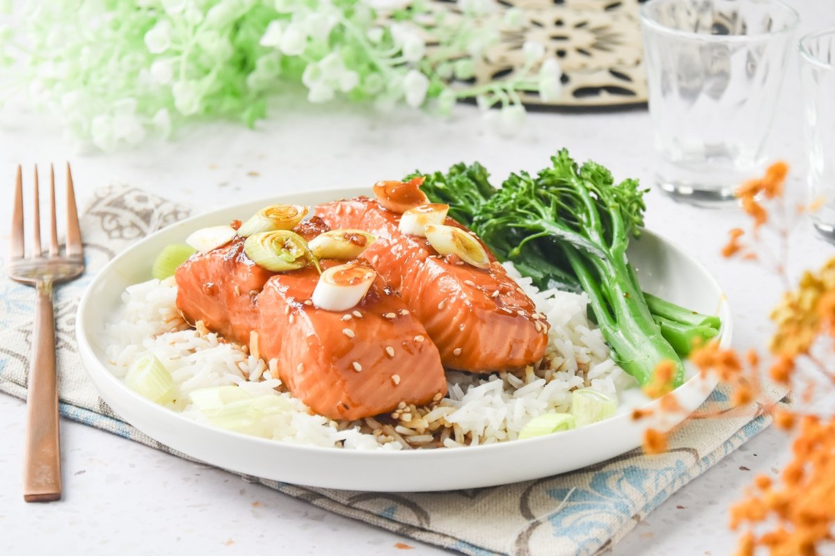 Salmón teriyaki