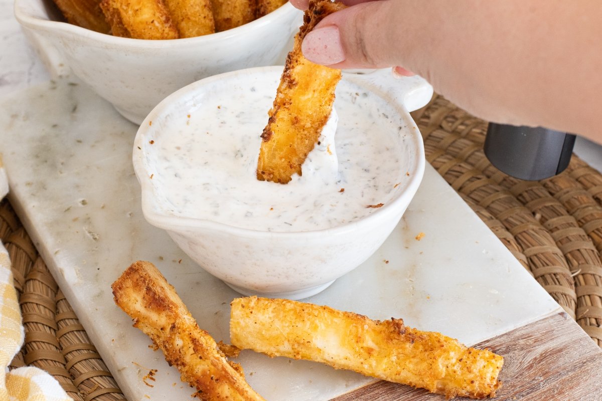 Salsa de la yuca en freidora de aire