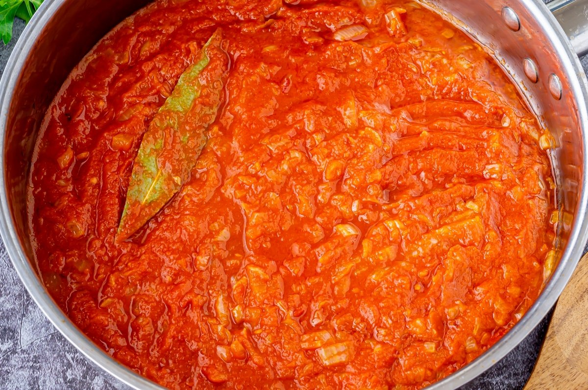 Salsa de tomate para los cangrejos de río