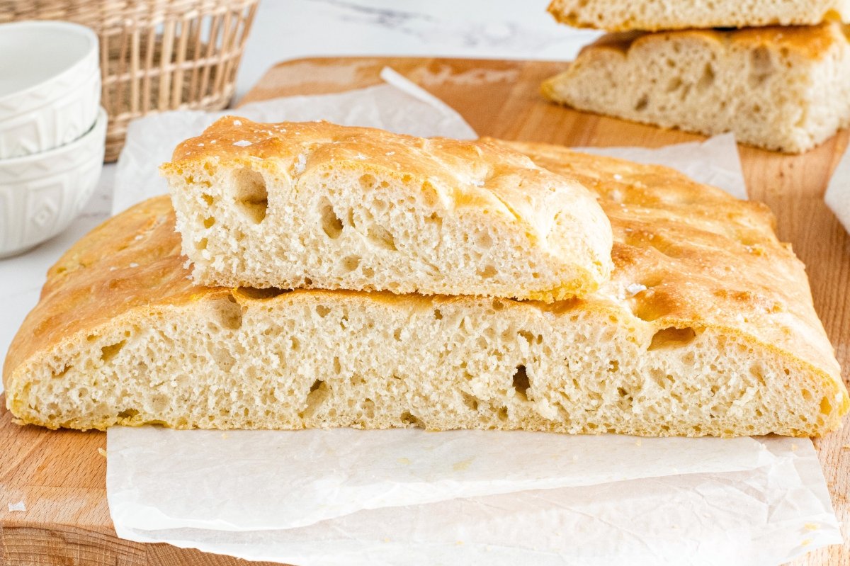 Schiacciata lista para servir