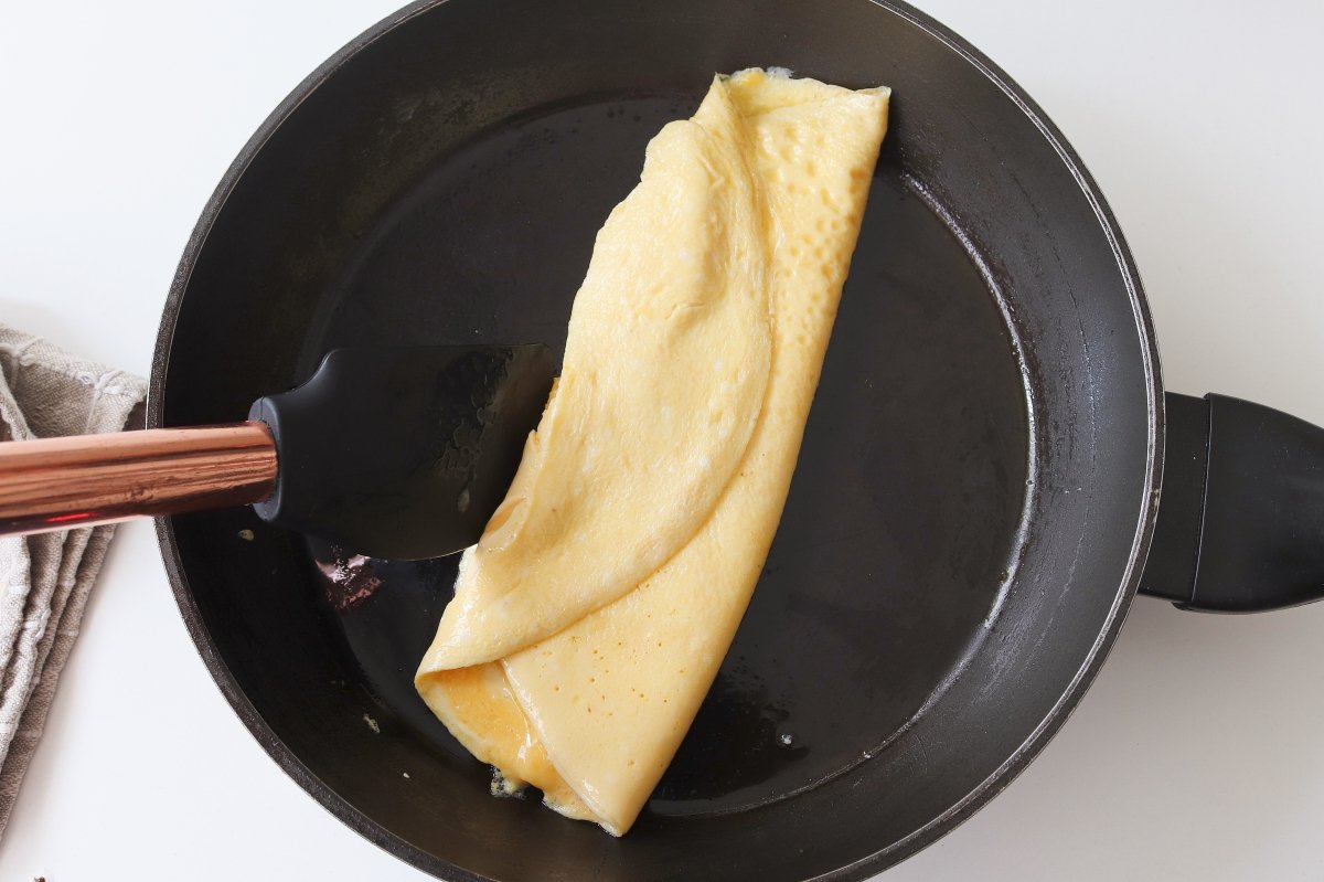 Segundo pliegue omelette de huevo