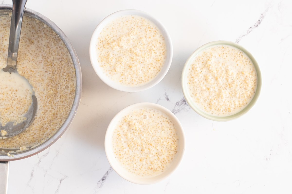Servimos la quinoa con leche
