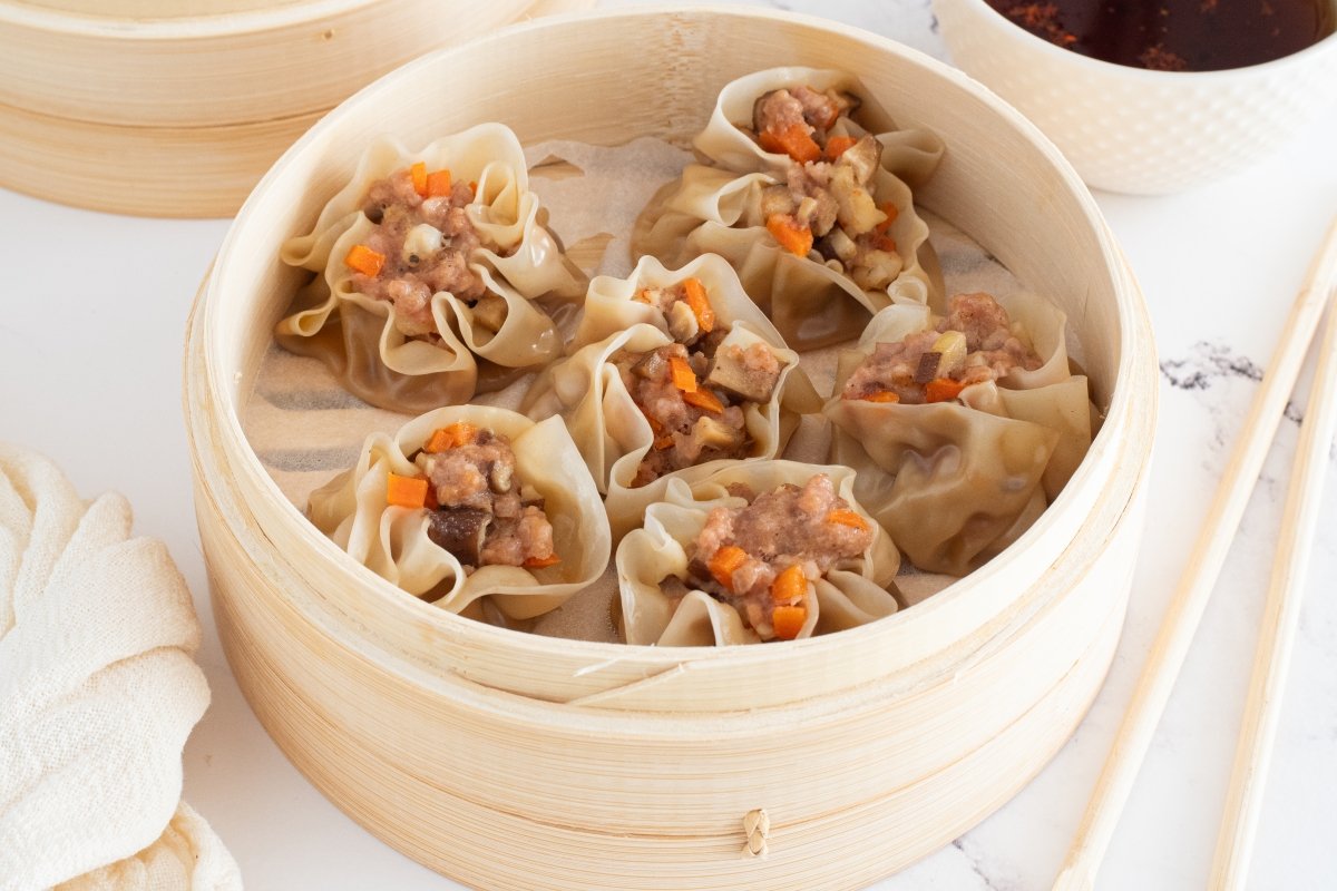 Siu Mai en la vaporera