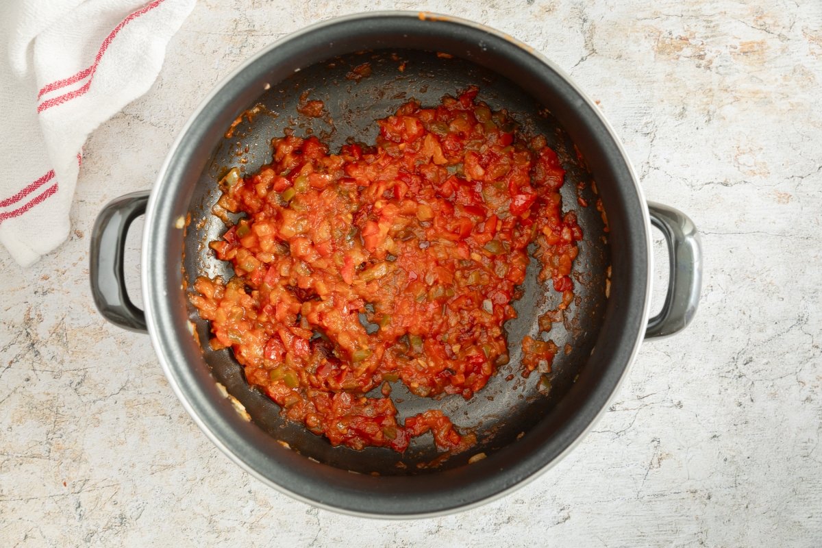 Sofrito para el gazpacho de mero