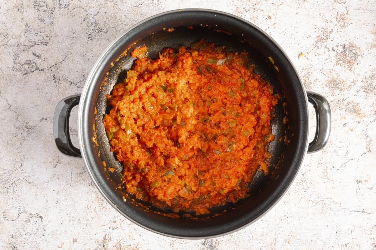 Sofrito para las lentejas en Crock Pot