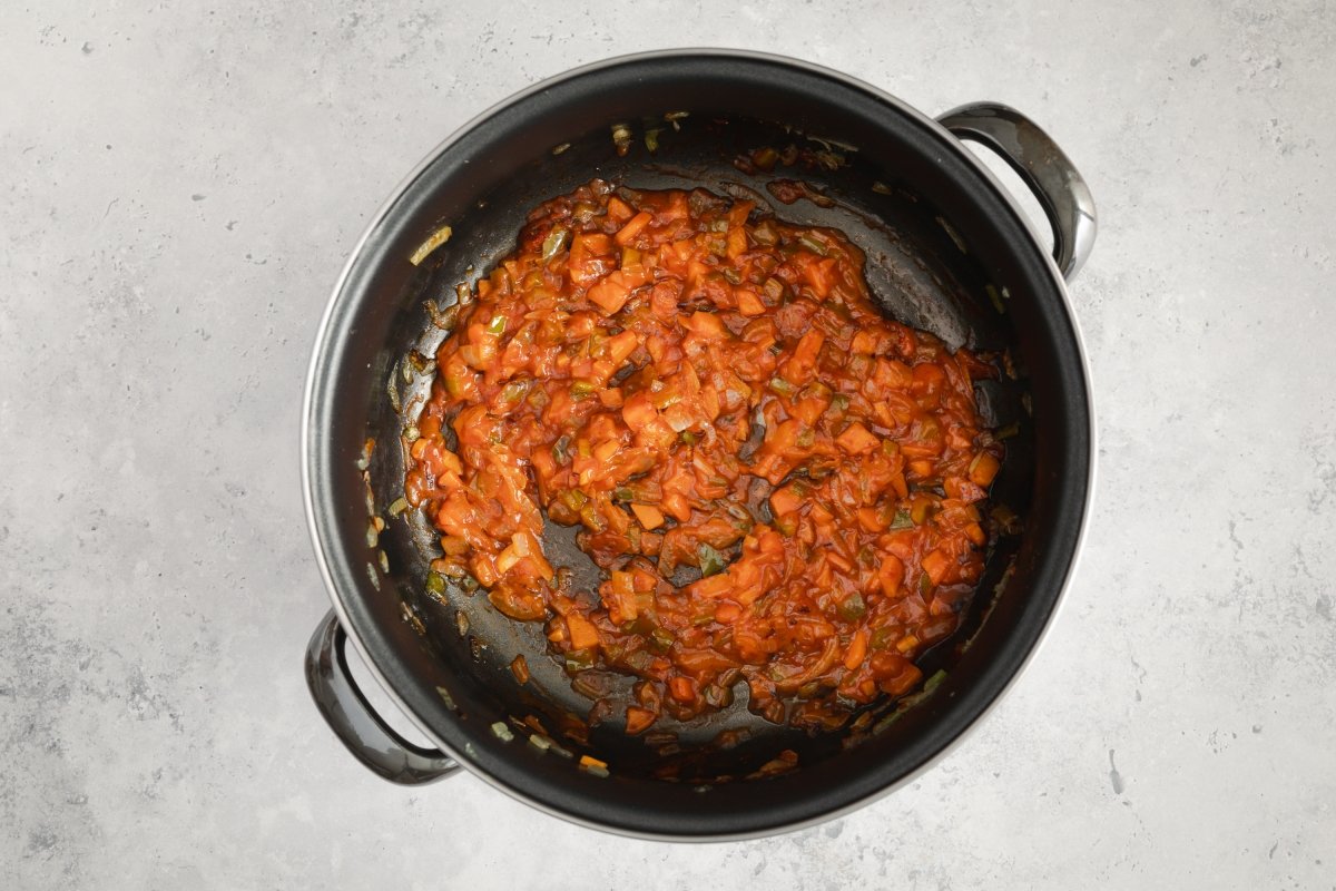 Sofrito para los garbanzos con arroz