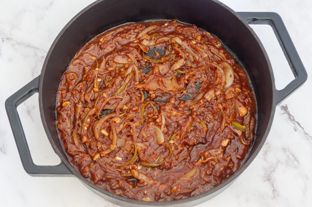 Sofrito para vindaloo de cerdo