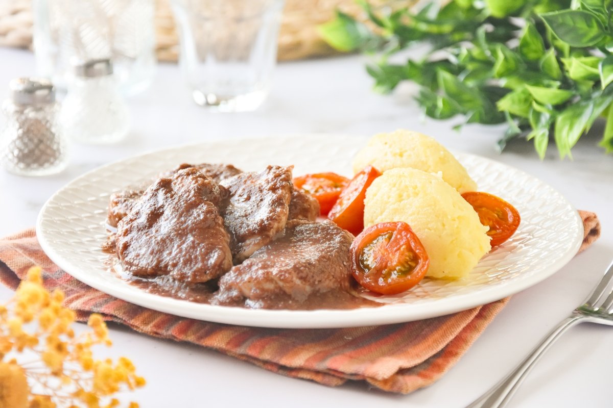 Solomillo al Oporto lista para comer