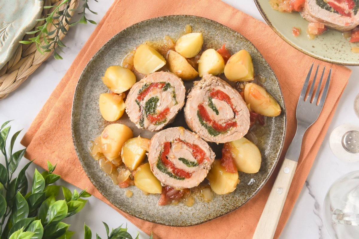 Solomillo de cerdo relleno listo para comer