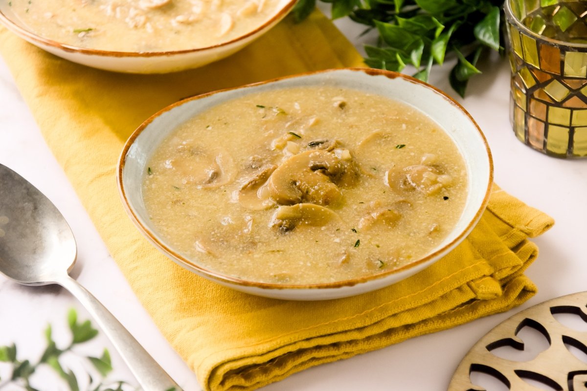 Sopa de champiñones lista para tomar