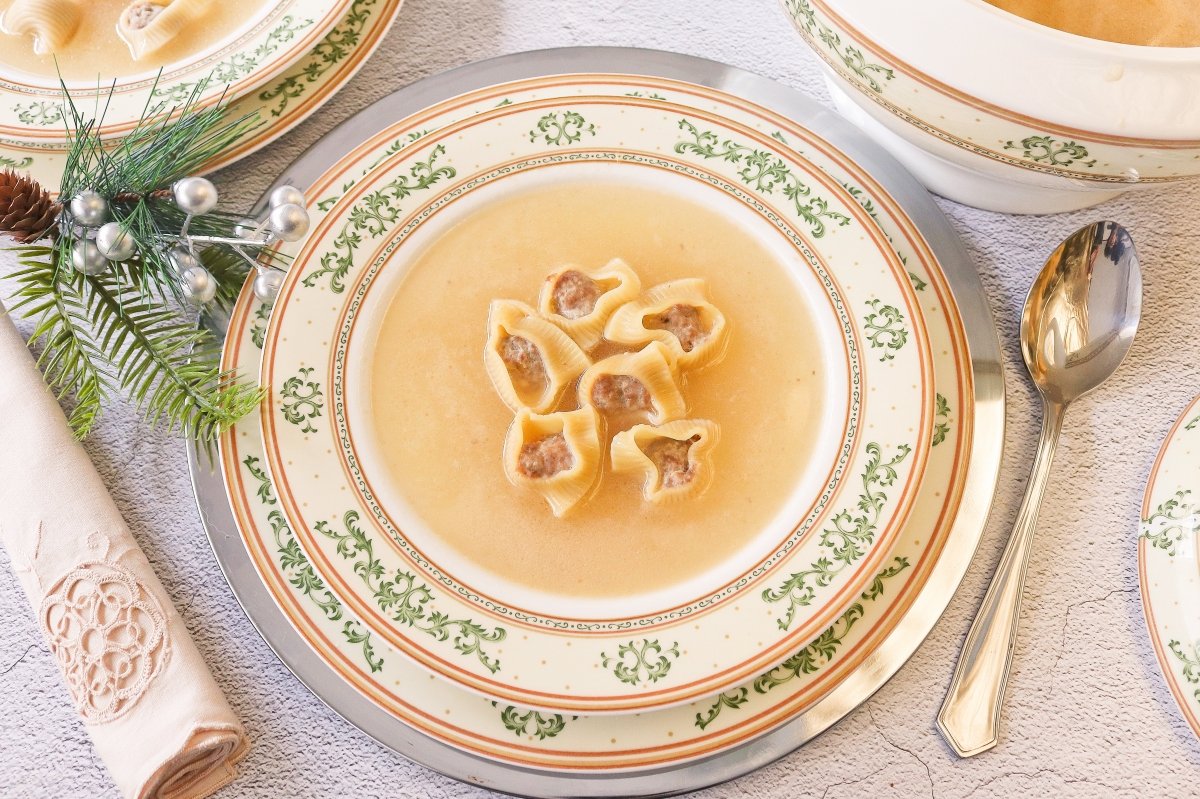 Sopa de Navidad con galets