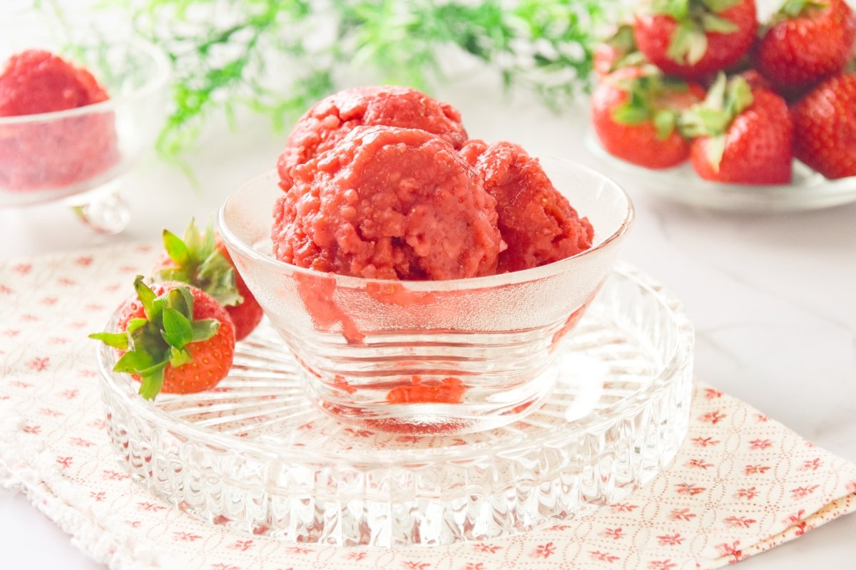 Sorbete de fresa casero