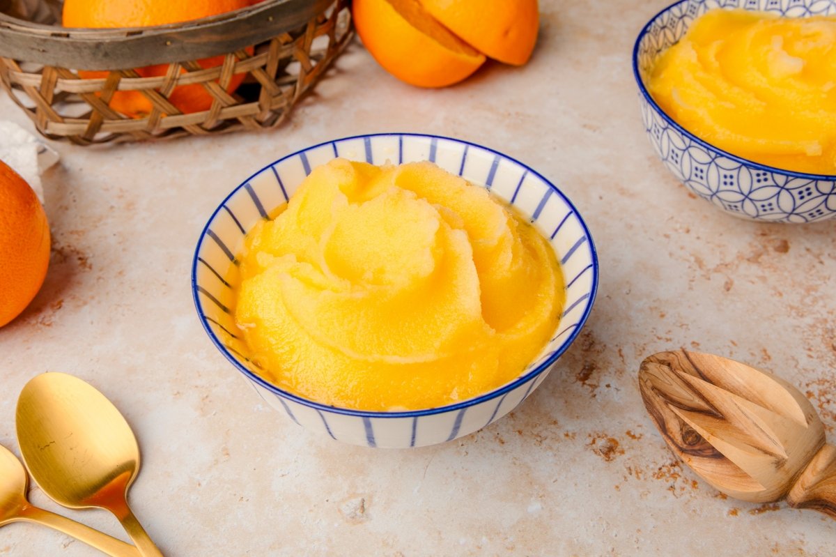 Sorbete de naranja casero