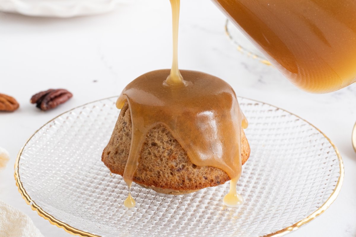 Sticky toffee pudding listo para servir