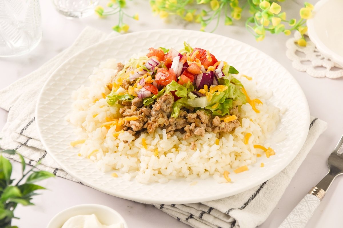 Taco rice casero