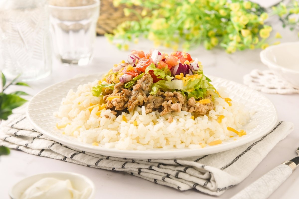Taco rice listo para comer