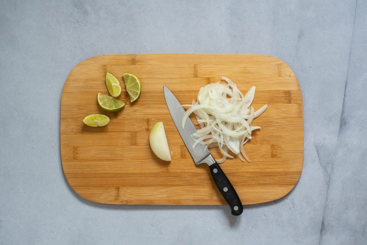 slice 1/2 an onion and lemon