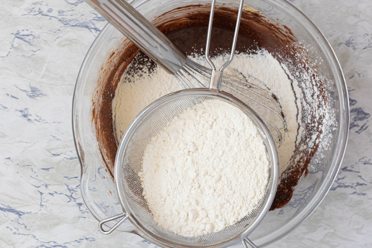 Sift together the flour and bicarbonate of chocolate plum cake