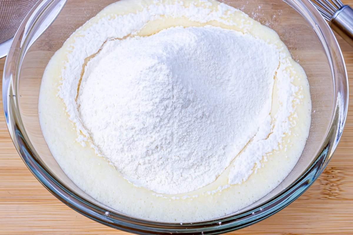 sift the flour for the dorayakis