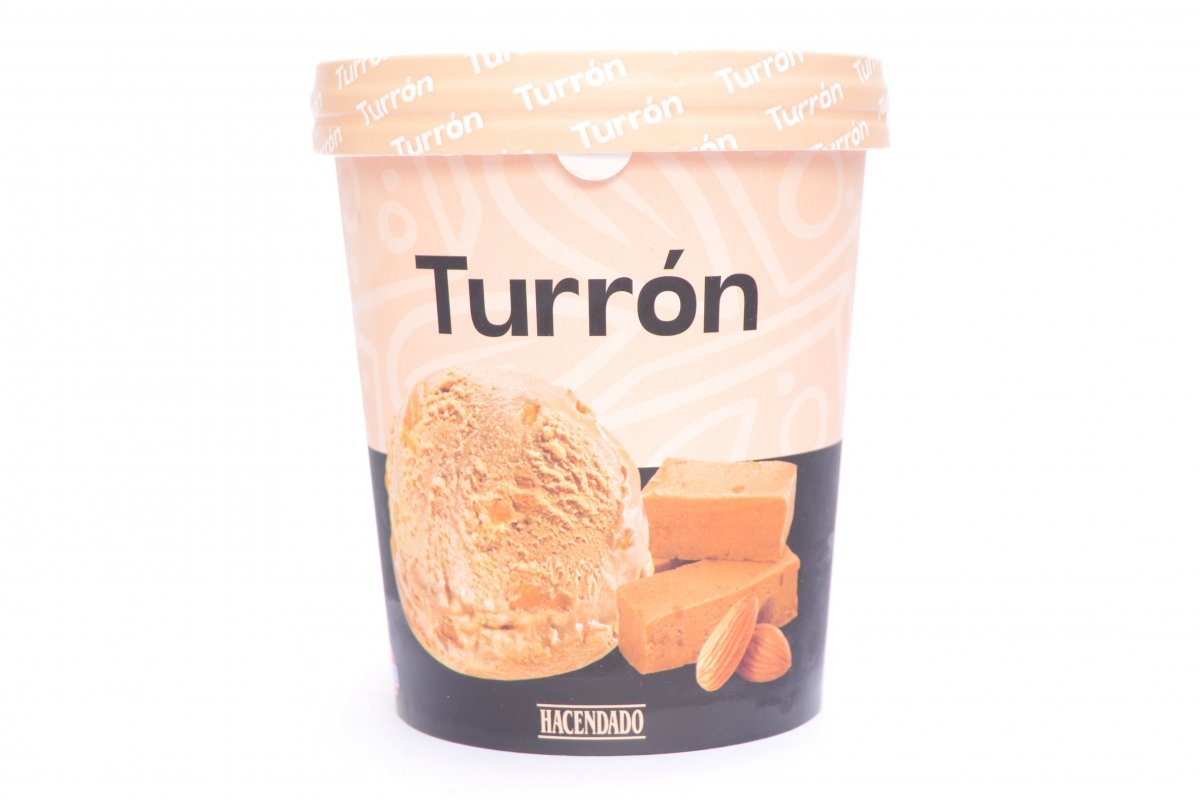 Tarrina de helado de turrón marca Hacendado de Mercadona