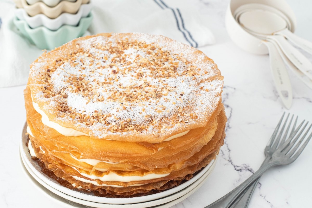 Tarta árabe en el plato