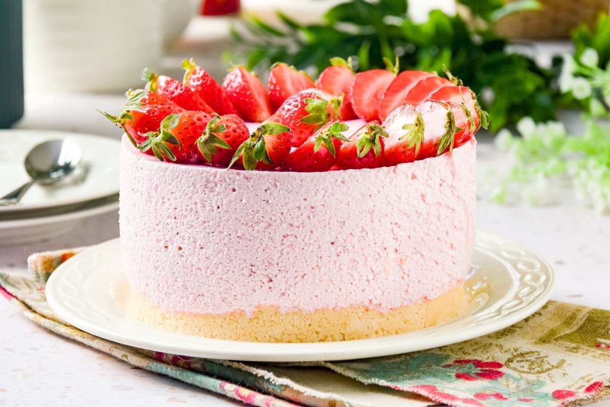 Tarta de fresas lista para comer