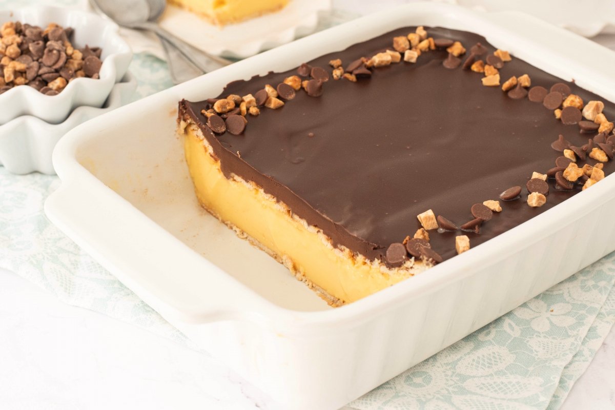 Tarta de galletas con natillas de sobre