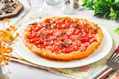 Tarta Tatin de tomates cherry