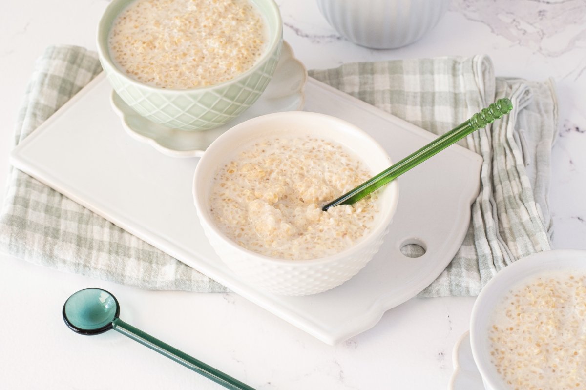 Textura cremosa de la quinoa con leche