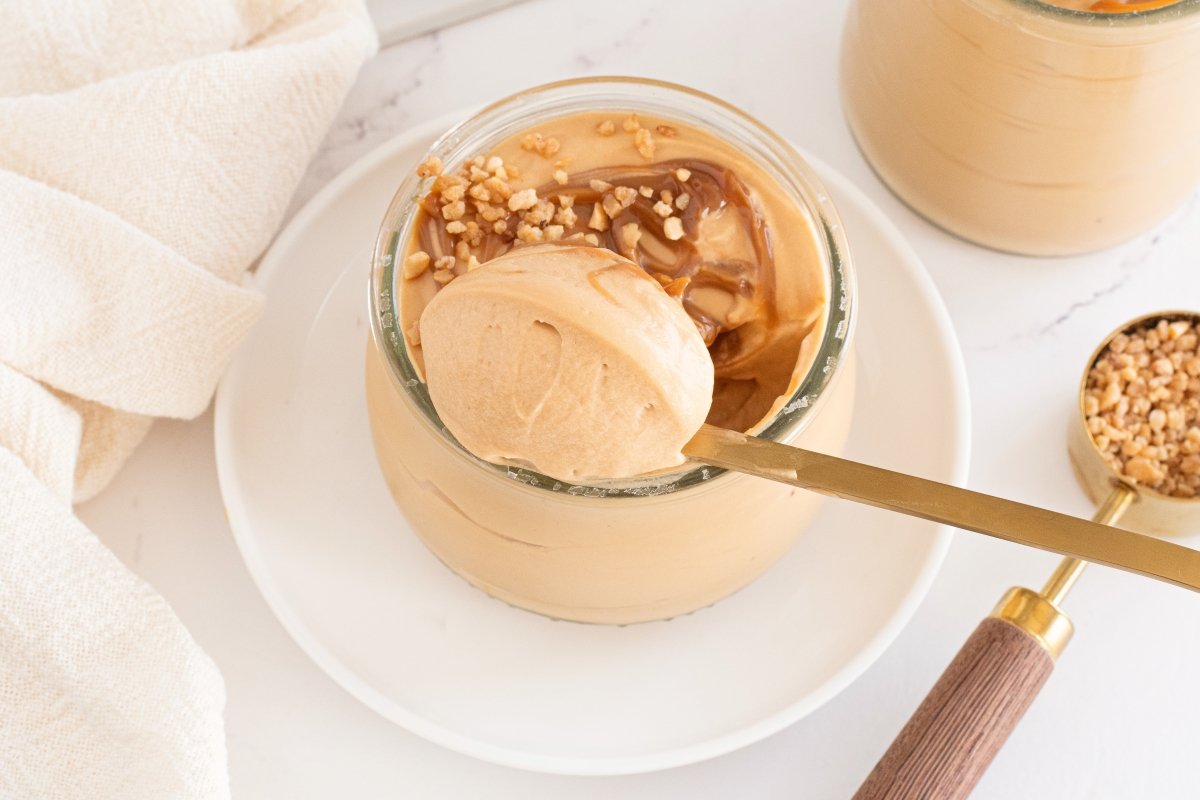 Textura de la mousse de dulce de leche