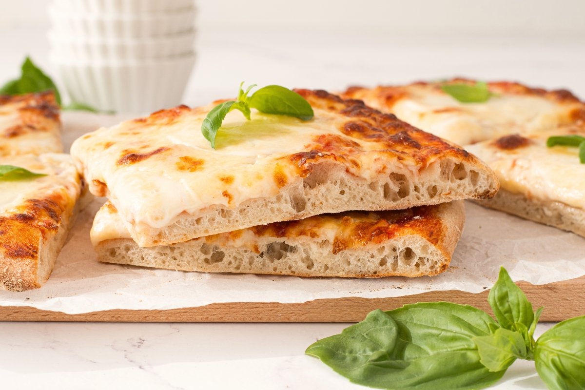 Textura de la pizza al taglio