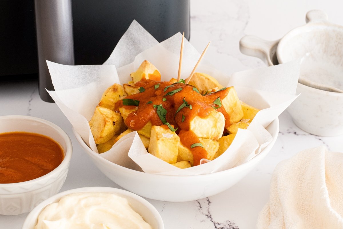 Textura de las patatas bravas en freidora de aire