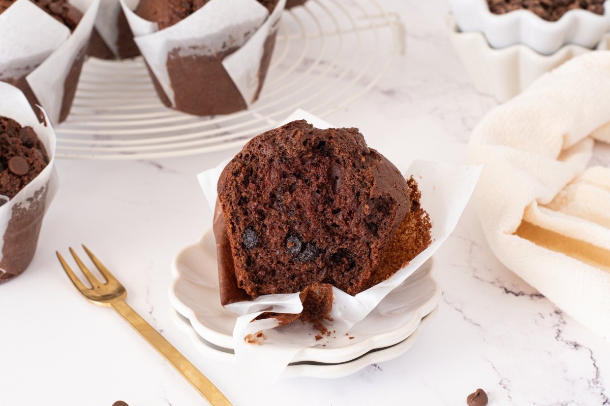 Textura de los muffins de chocolate