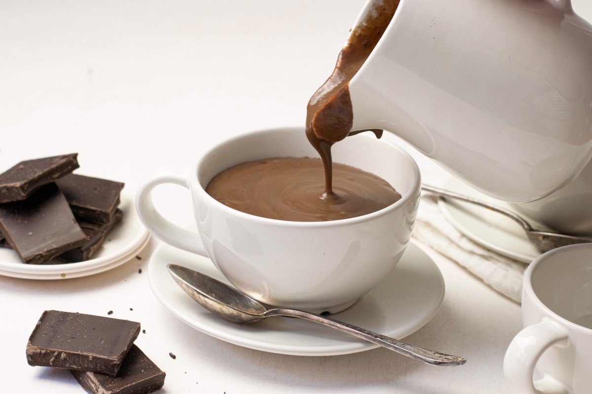 Textura del chocolate a la taza
