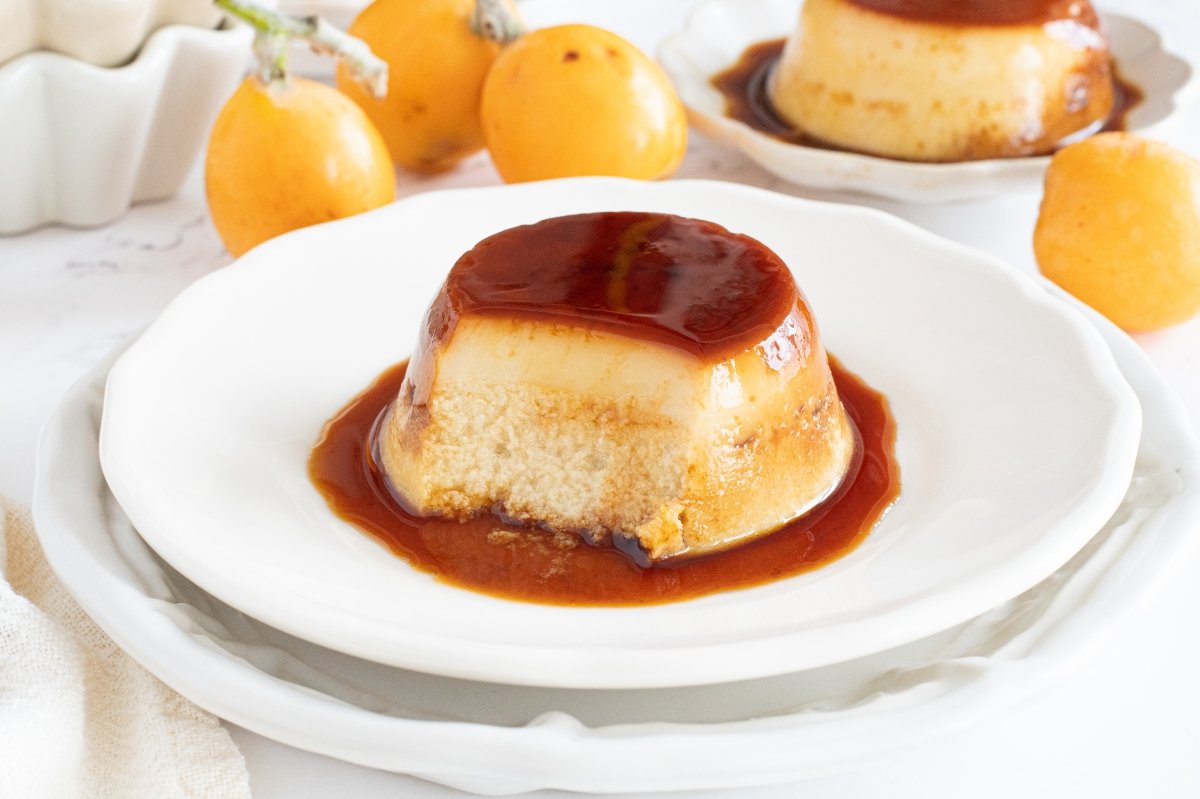 Textura del flan de nísperos