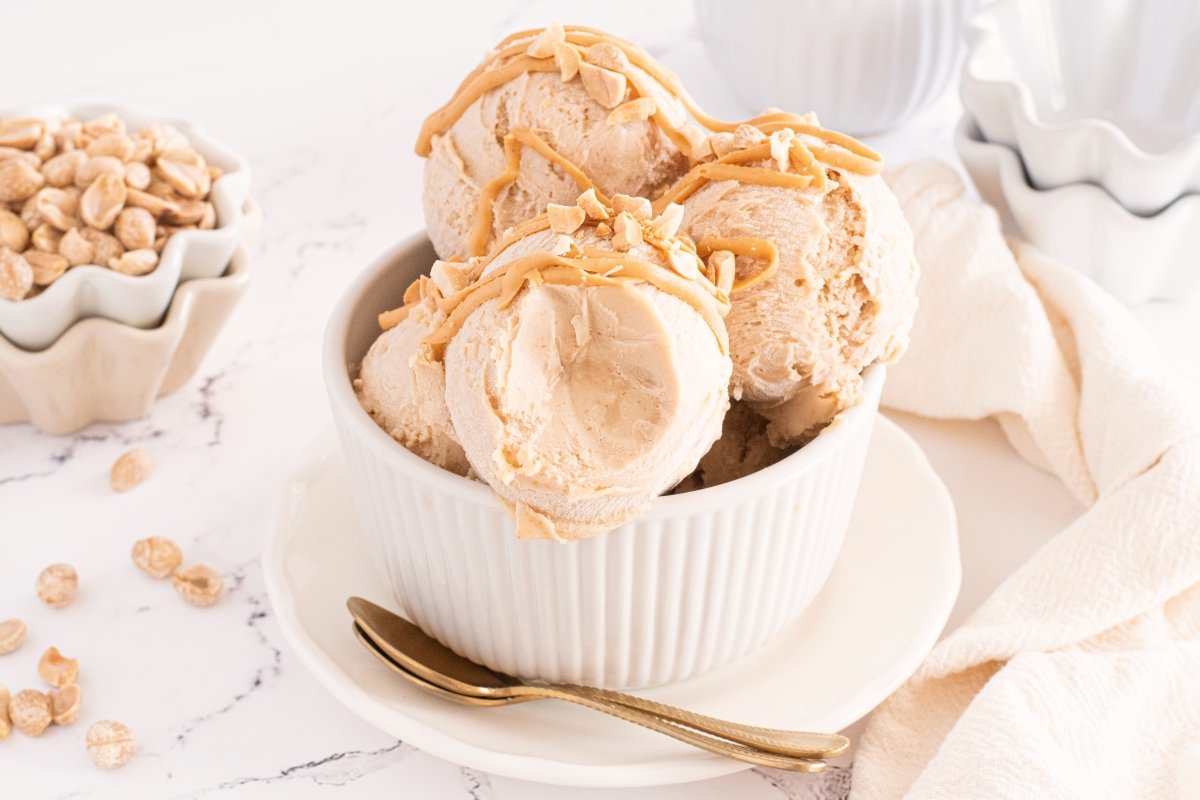 Textura del helado de crema de cacahuete