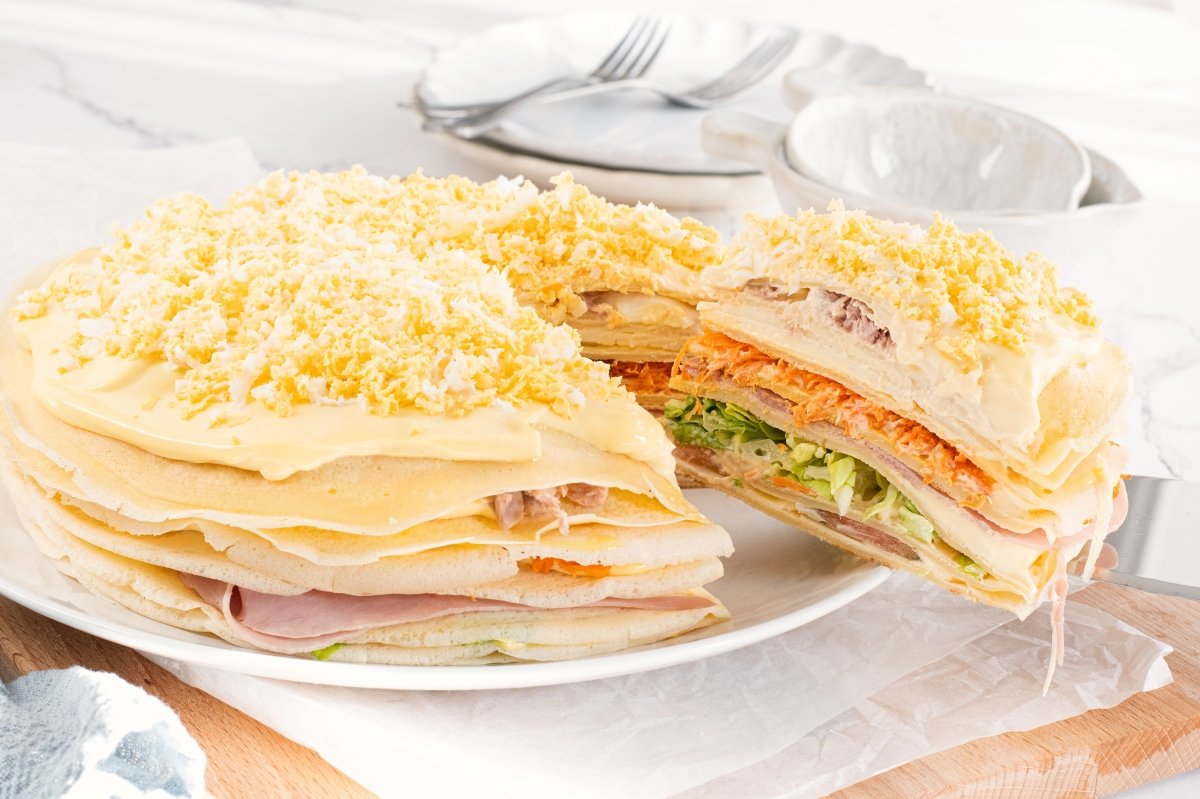 Torre de panqueques lista para servir