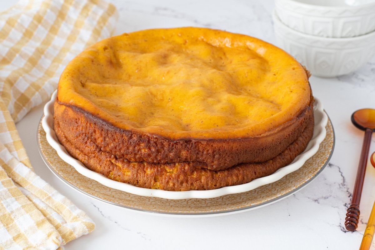 Torta de auyama lista para servir