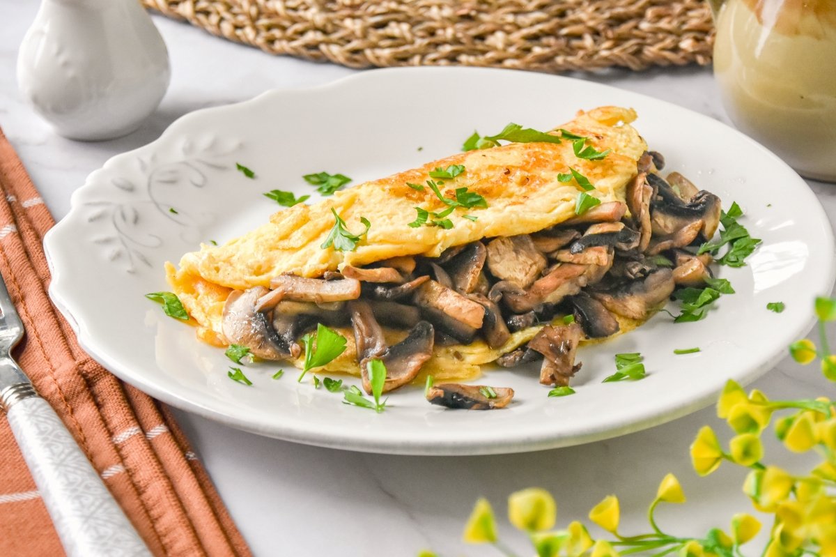 Tortilla de champiñones casera