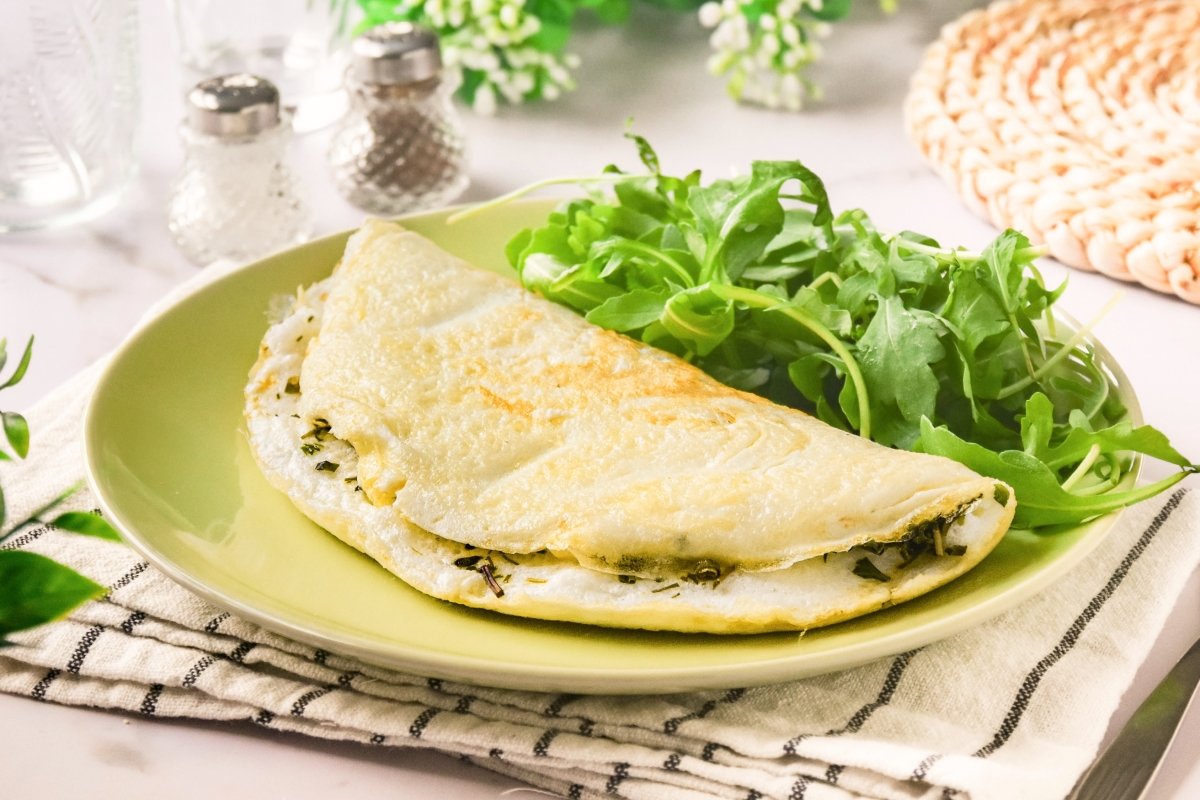 Tortilla de claras lista para comer