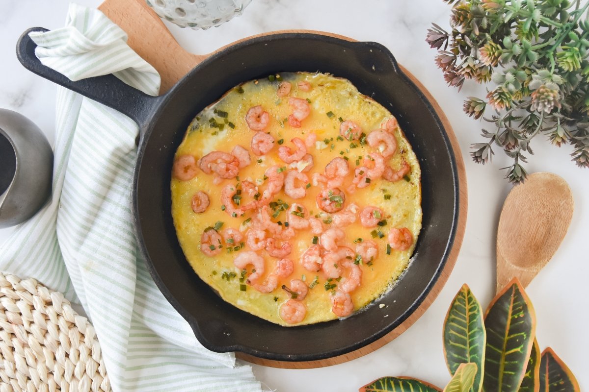 Tortilla de gambas casera