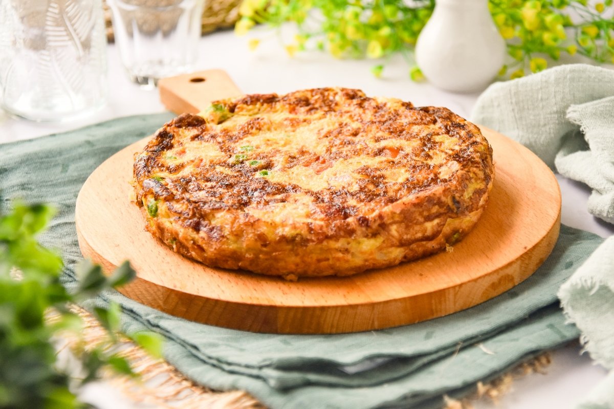 Tortilla de verduras casera